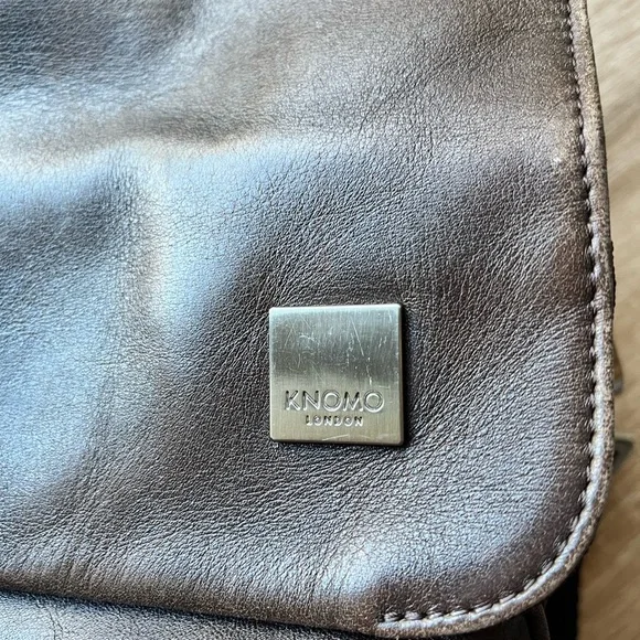 KNOMO LEATHER LAPTOP BAG